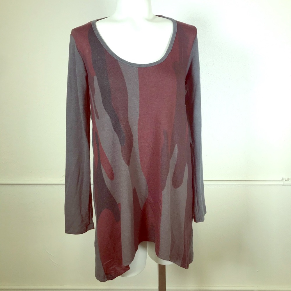 Go Couture Long Sleeve Handkerchief Tunic Sweater